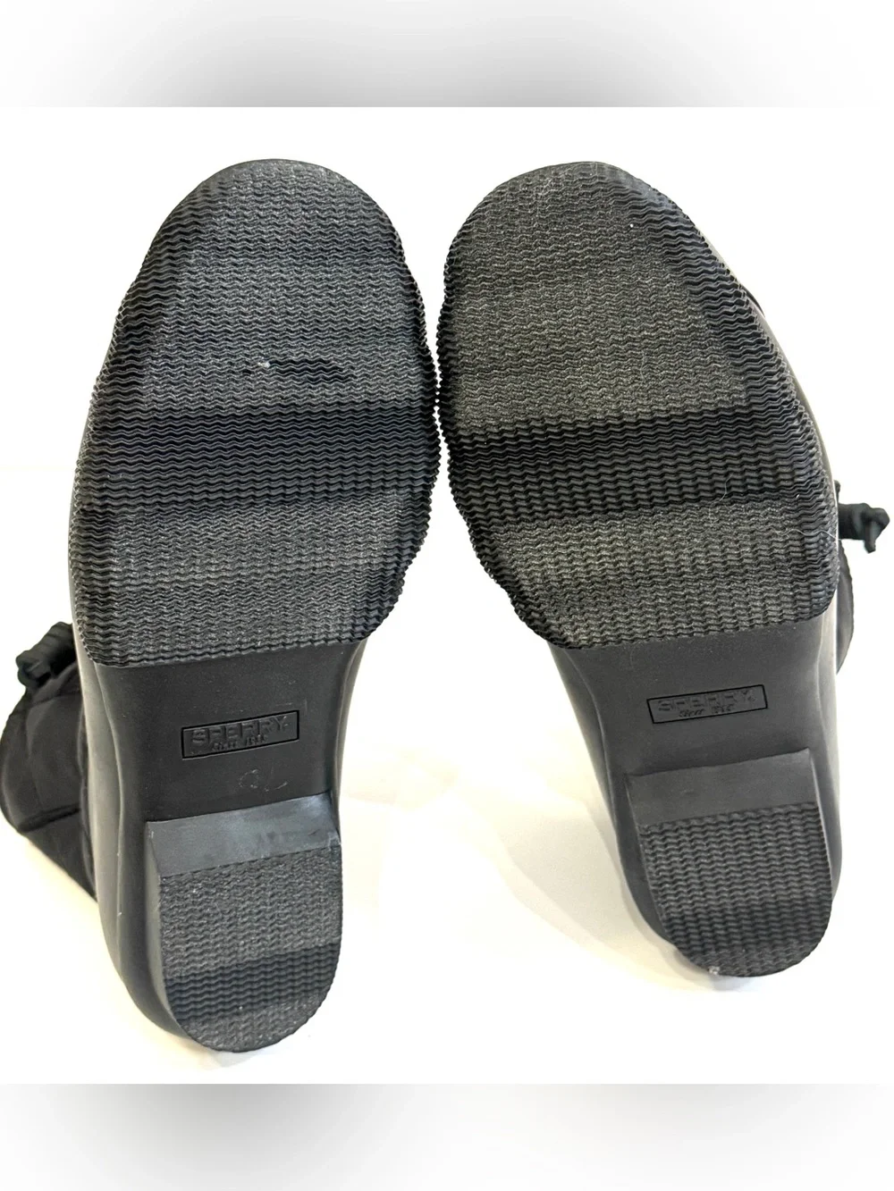 Sperry Women’s 5.5 Black Quilted Duck Boots Plaid Lined NEW Without Box